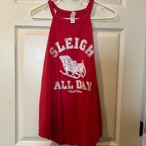 Red 'Sleigh All Day' Tank Top